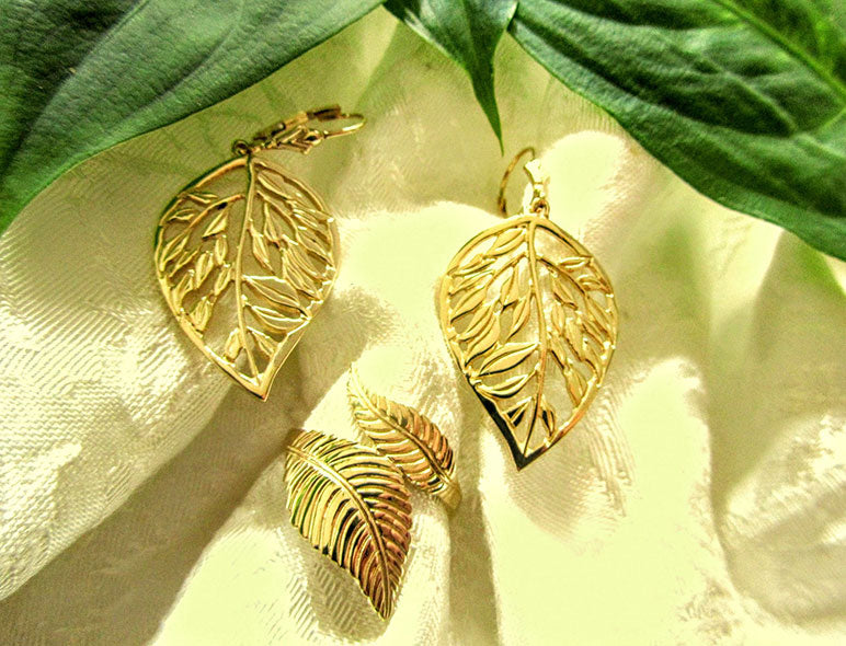 Earrings leaf clearance