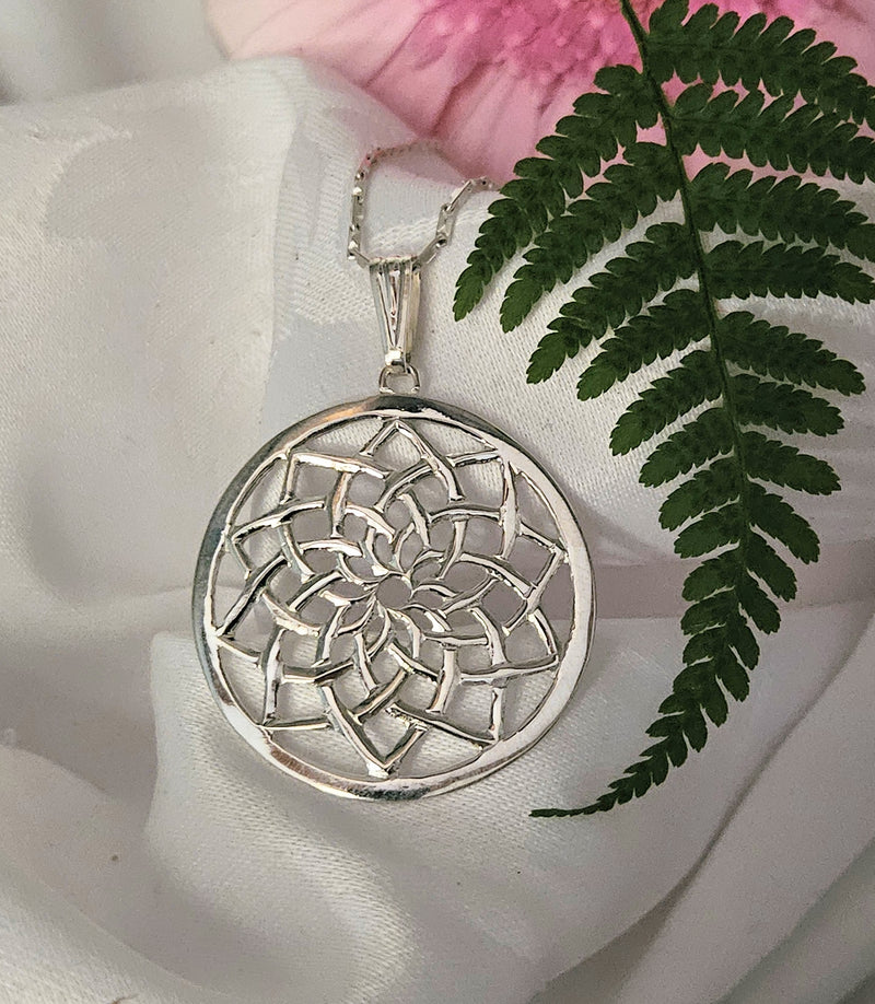 Celtic Mandala Flower Pendant