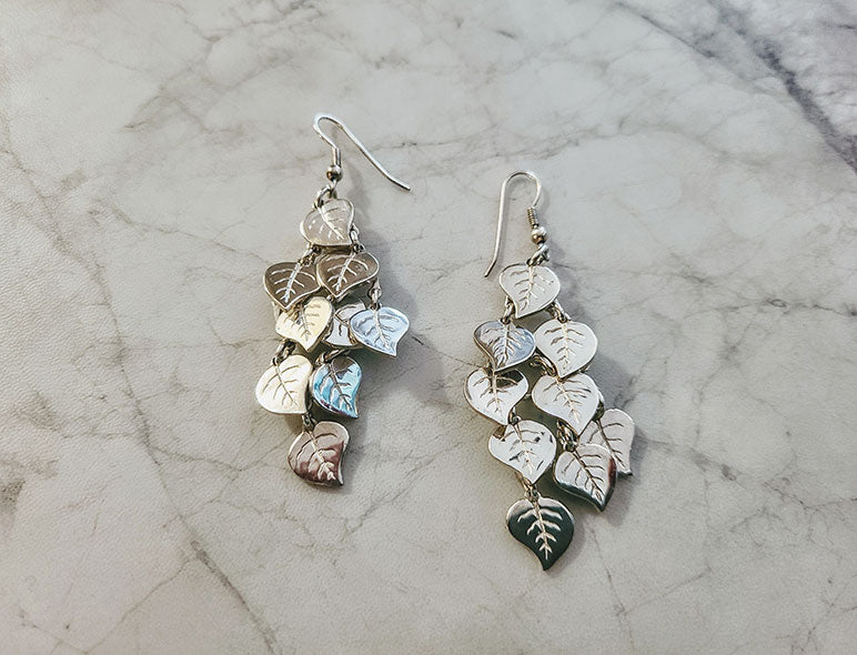 chandelier leaf earrings