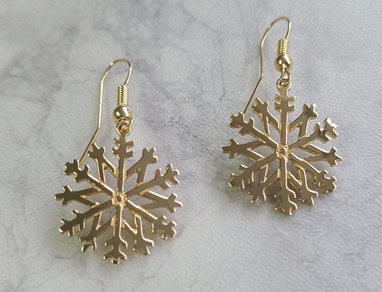 Gold Snowflake Earrings