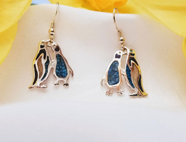 Gold penguin clearance earrings